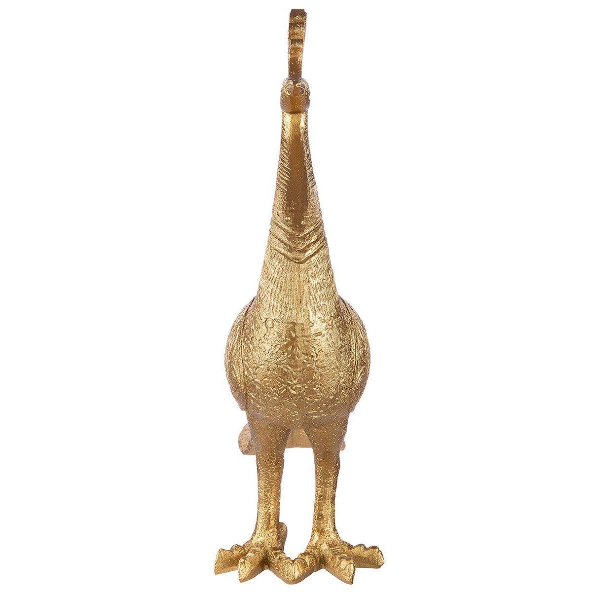 Polyfiguur "Pauw" goudkleurig H.37cm