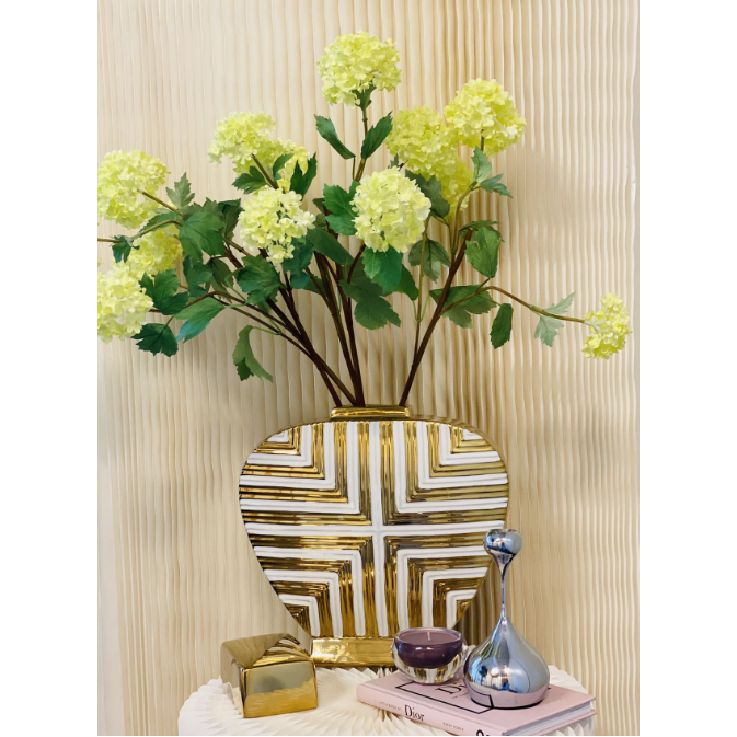 Porseleinen Pot in Goud en Wit - Art Deco Inspiratie
