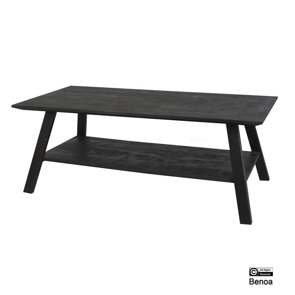 Berlin 2 Shelf Coffee Table Black 120