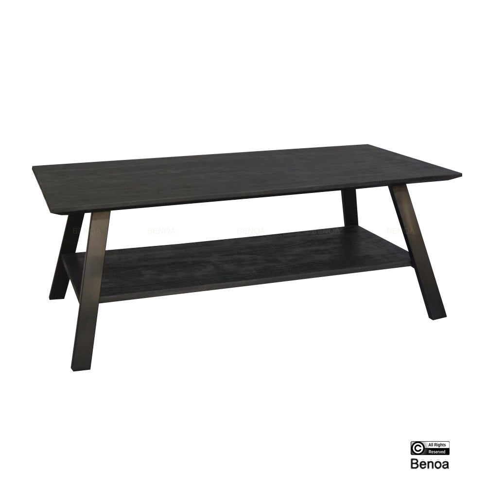 Berlin 2 Shelf Coffee Table Black 120
