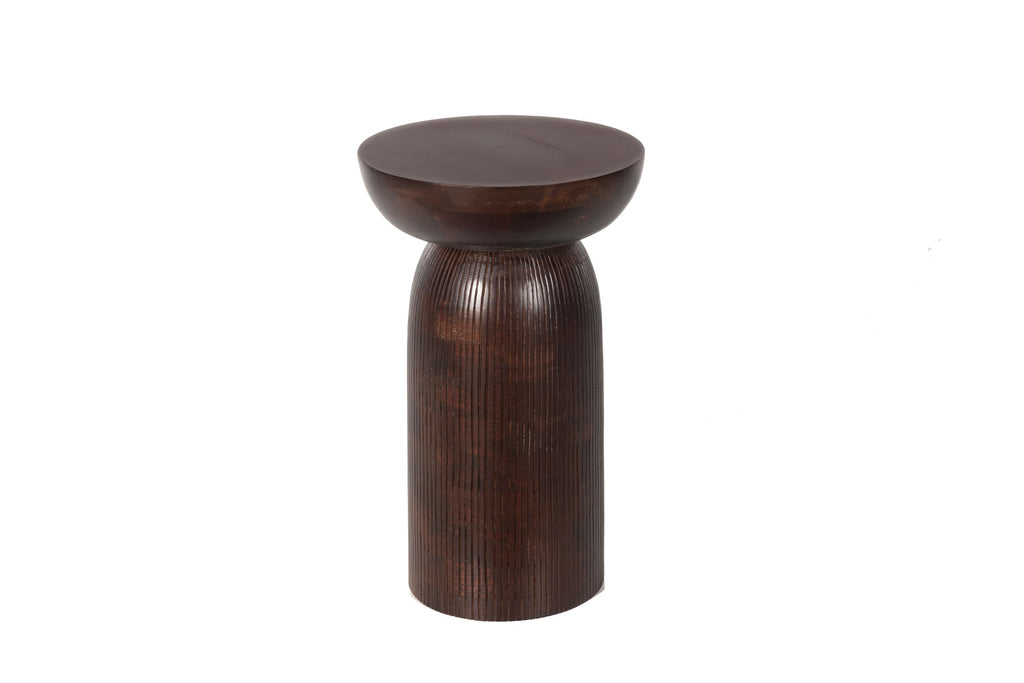 Bijzettafel/Kruk Mango Hout - Walnoot - 30x30x50