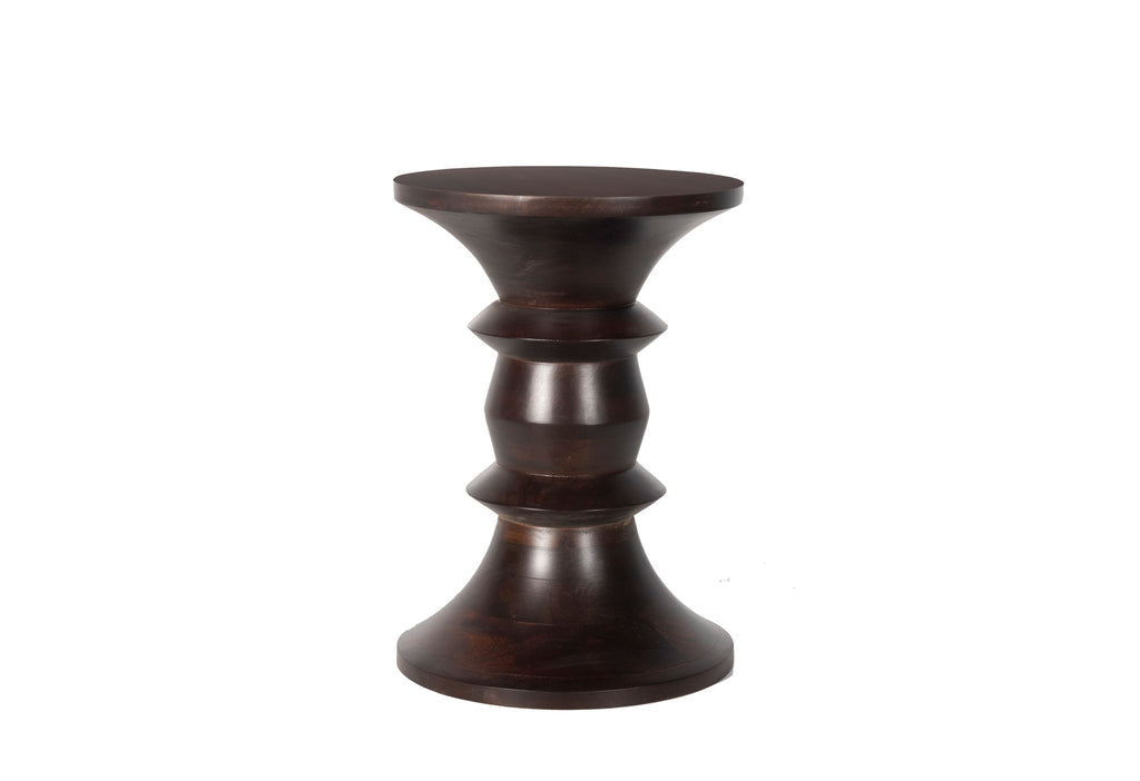Bijzettafel/Kruk Mango Hout - Walnoot - 35x35x50