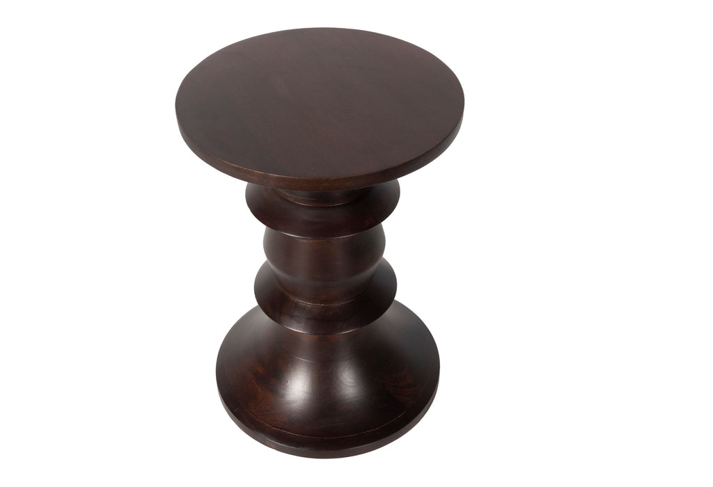 Bijzettafel/Kruk Mango Hout - Walnoot - 35x35x50