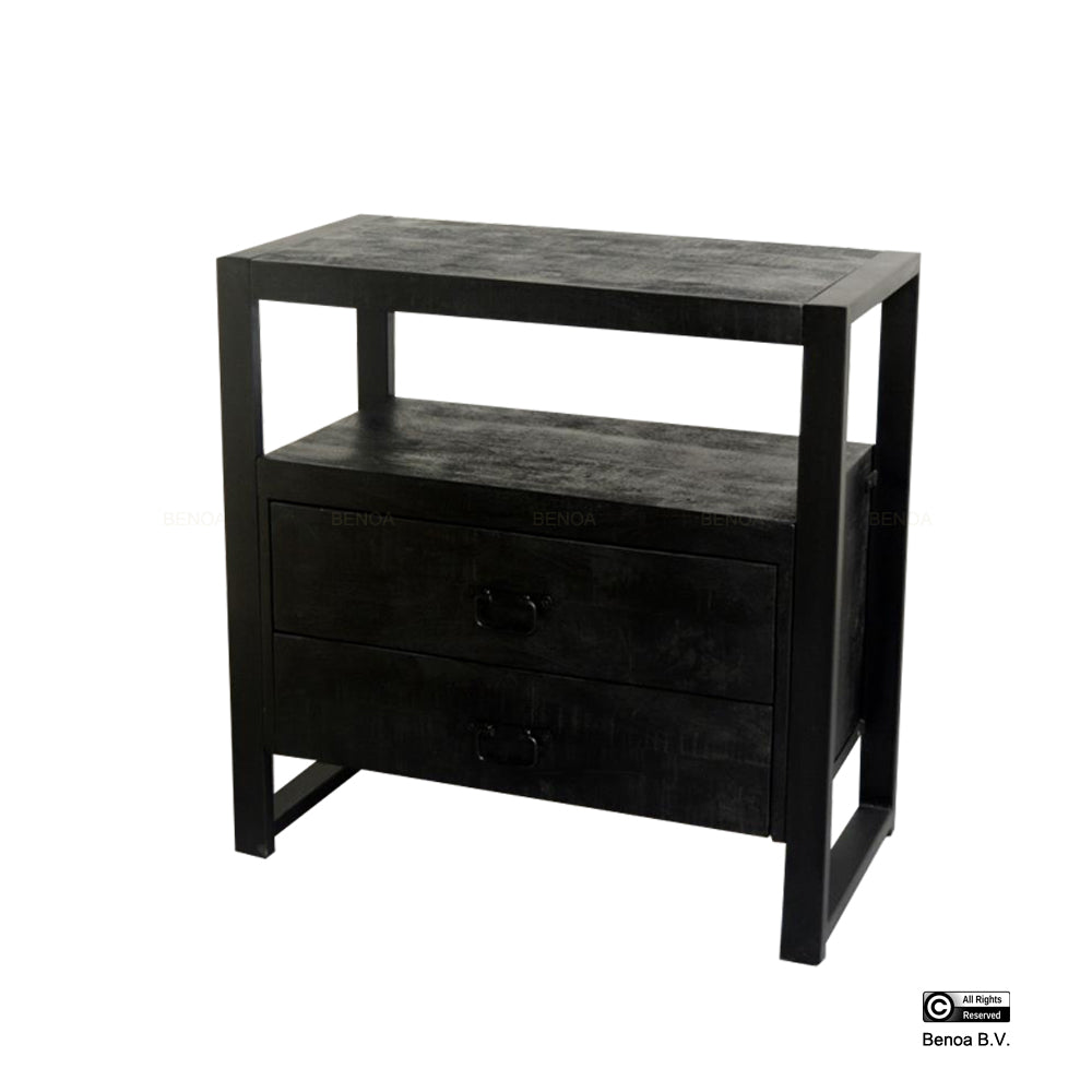 Britt 2 Drawer Cabinet Black 80