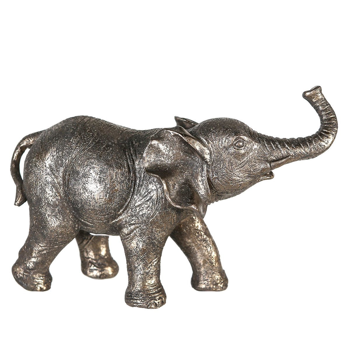 Olifant "Zambezi" grijs / goudkleurig, poly