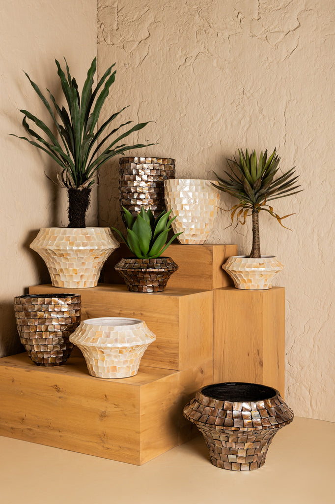 PTMD Daven Poly Shell Pot - Brons