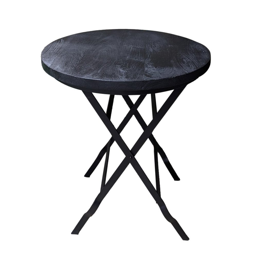 Foldable Side Table Black 60