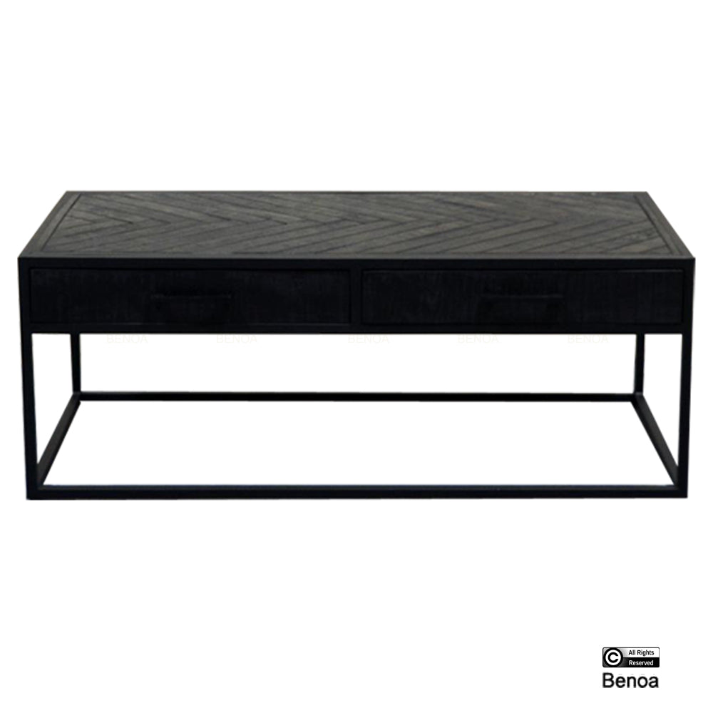 Jax 2 Drawer Coffee Table Black 120