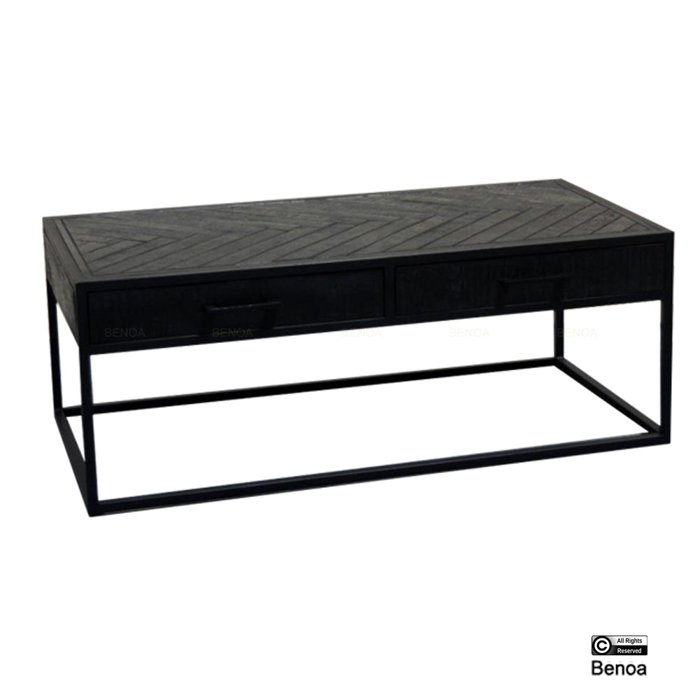 Jax 2 Drawer Coffee Table Black 120