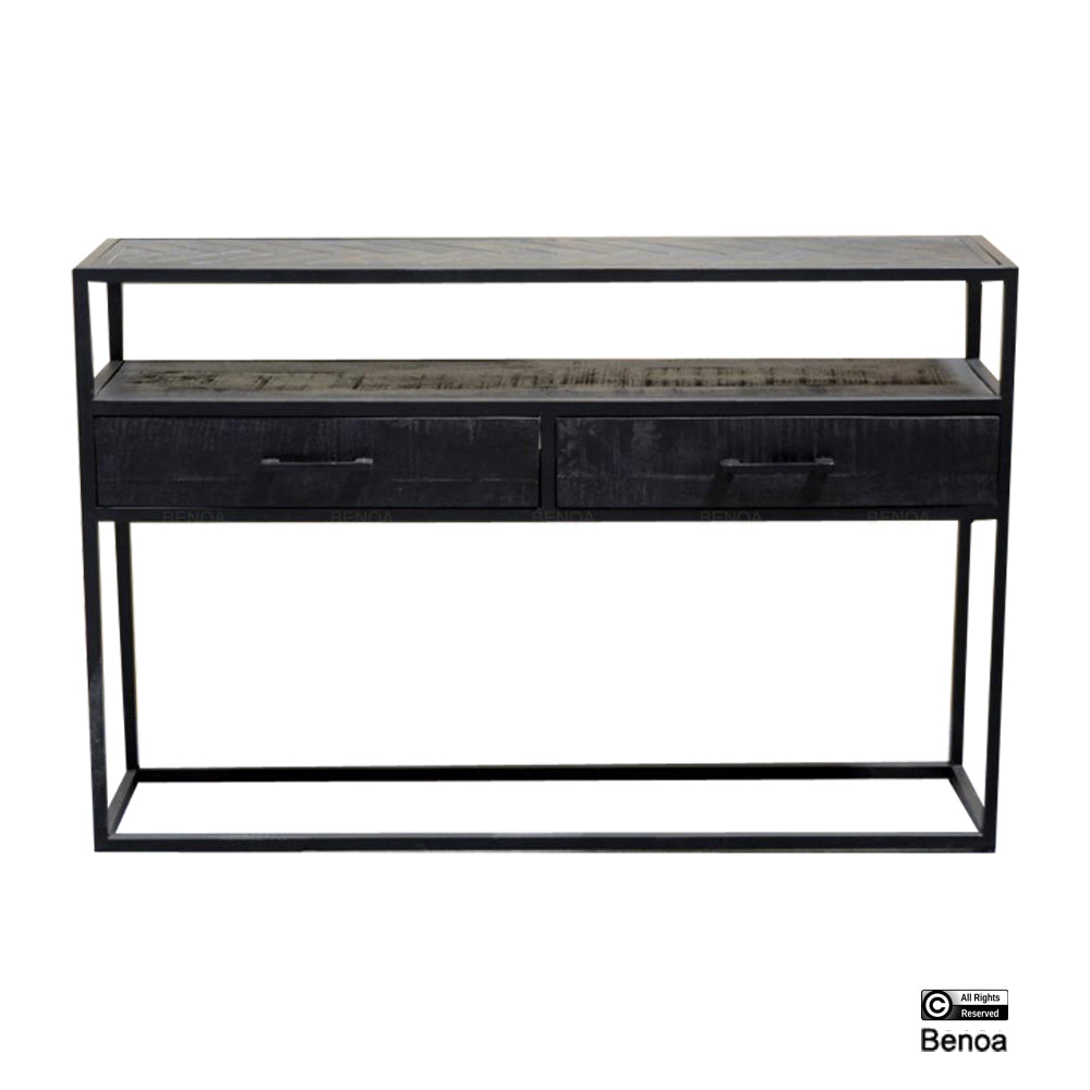 Jax 2 Drawer Console Table Black 120