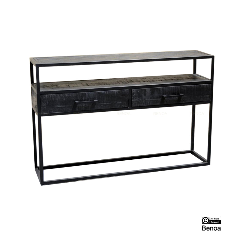 Jax 2 Drawer Console Table Black 120