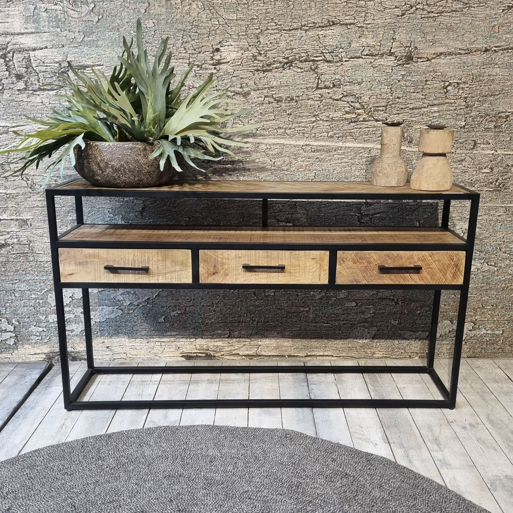 Jax 3 Drawer Console Table 140