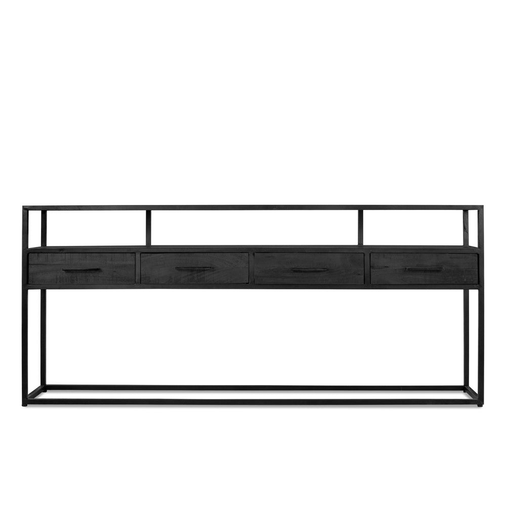 Jax 4 Drawer Console Table Black 180