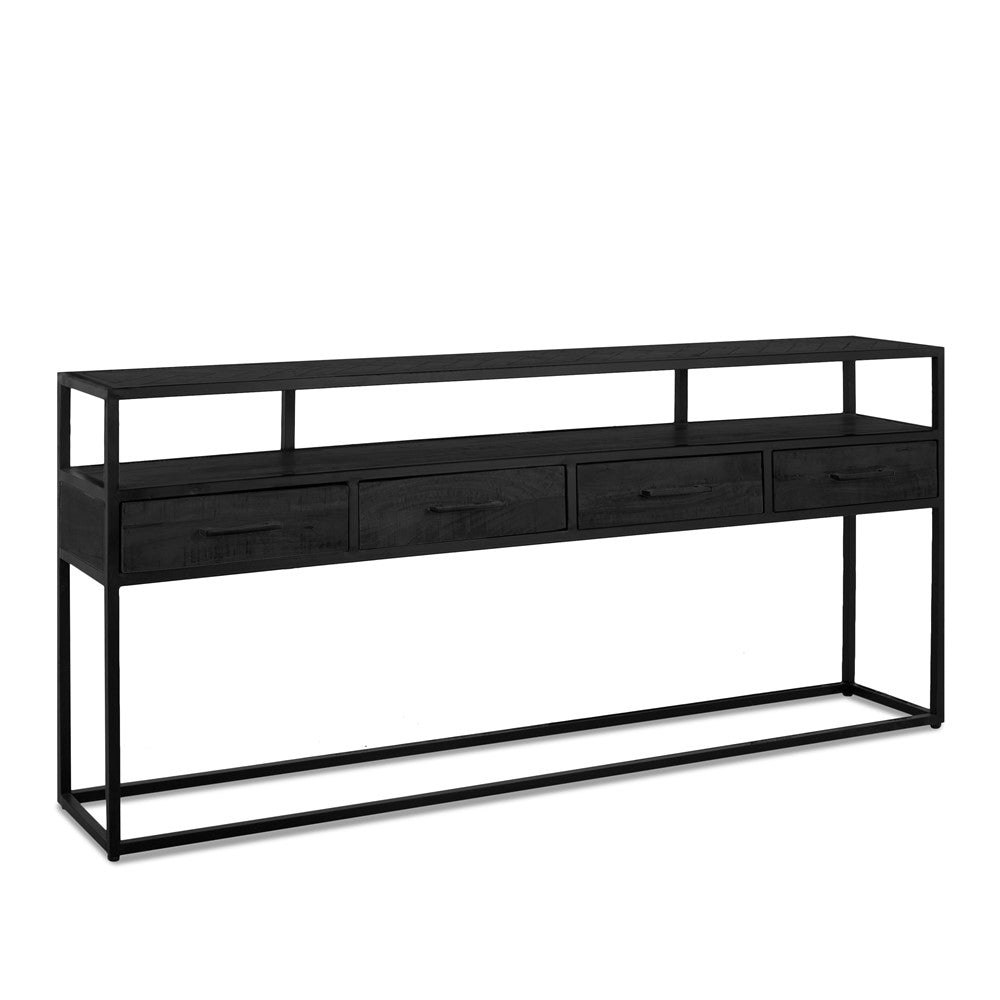 Jax 4 Drawer Console Table Black 180