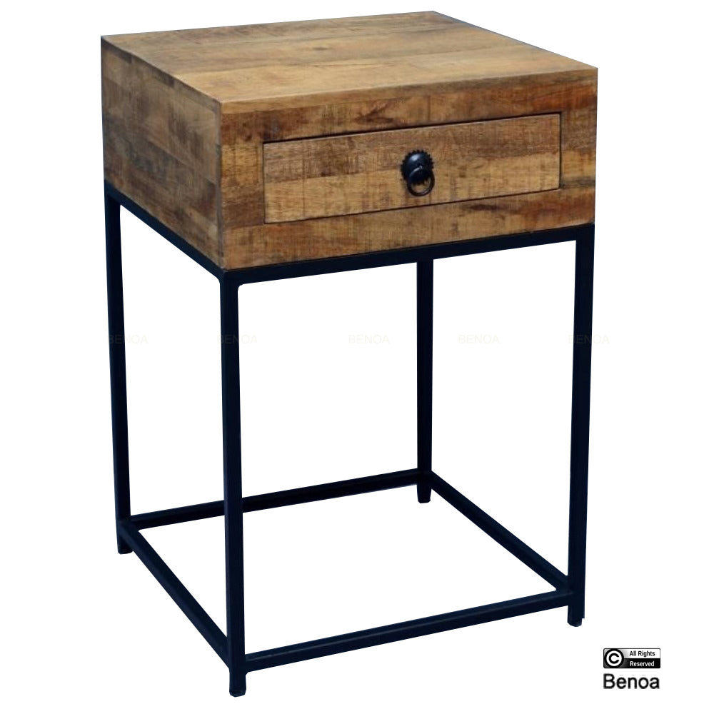 Wooden Iron Sidetable 40