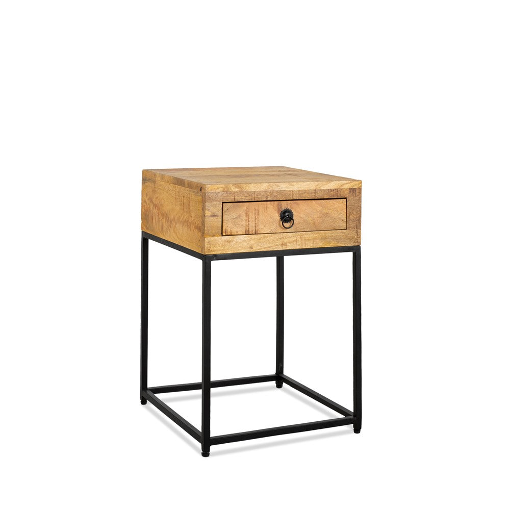 Wooden Iron Sidetable 40