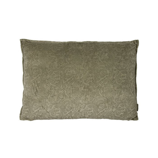 Fluwelen kussen Delfina olijf 60x40