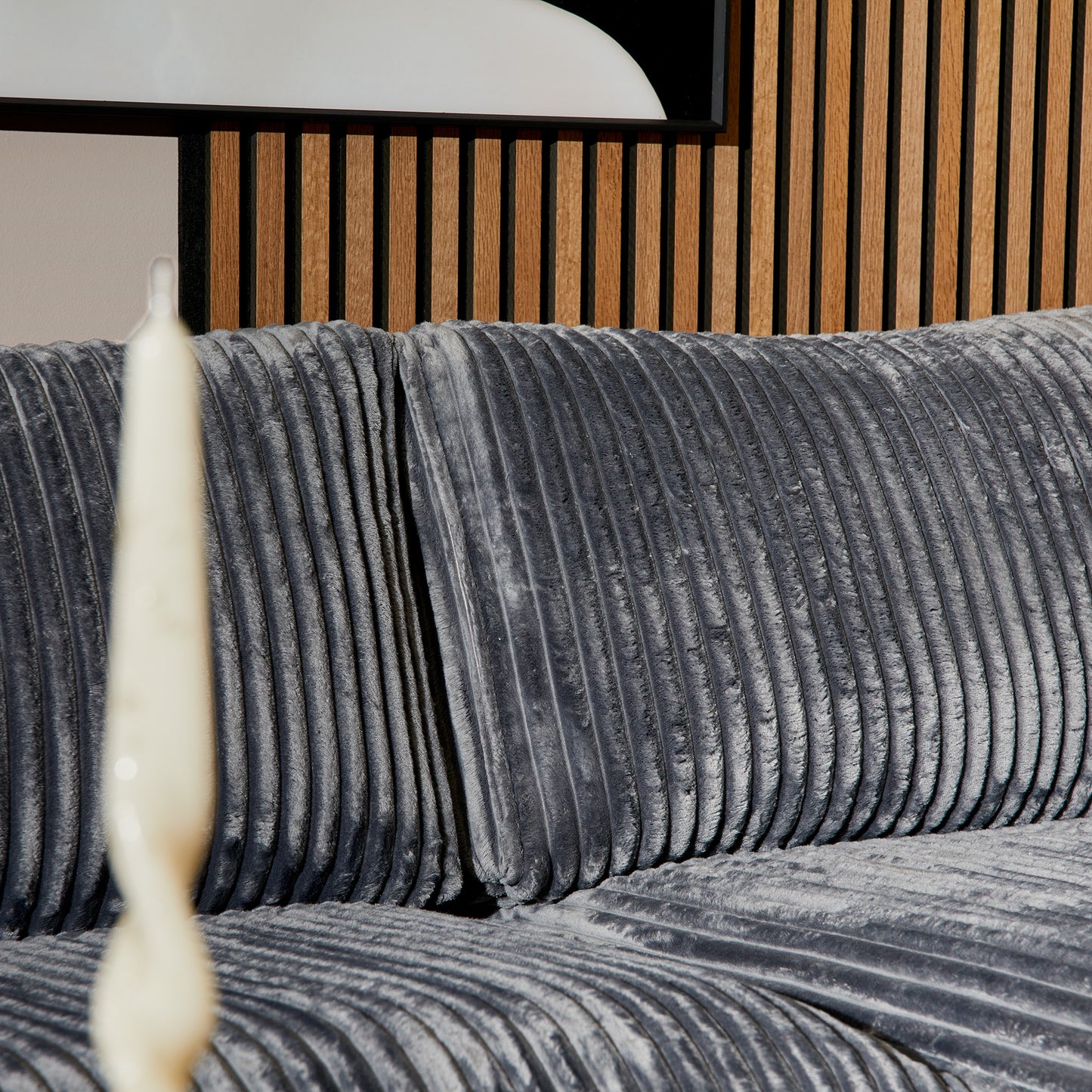 Hoekbank Mara Teddy | Antraciet | Open Eiland Links + 2,5 zits