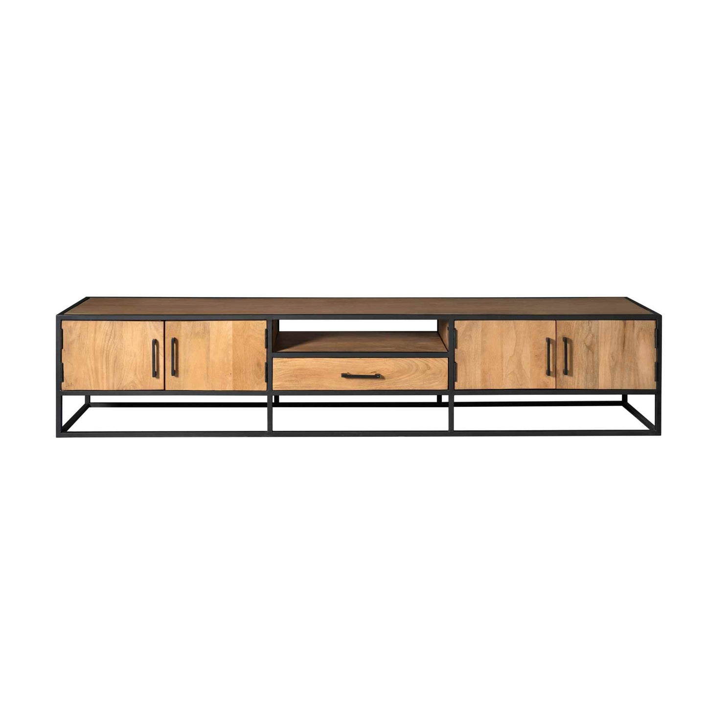 Tv meubel Denver | Mangohout en staal | 240 cm