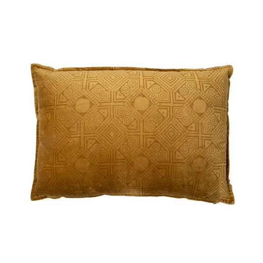 Fluwelen kussen Donna mosterd 60x40