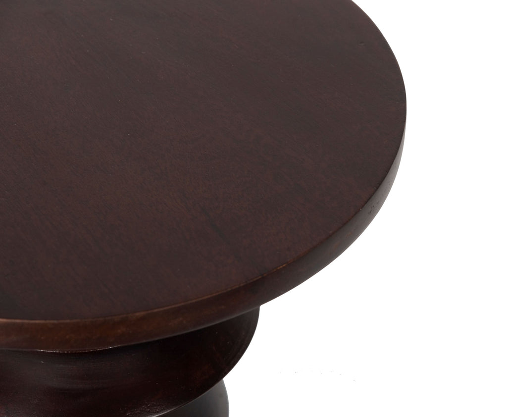 Bijzettafel/Kruk Mango Hout - Walnoot - 35x35x50