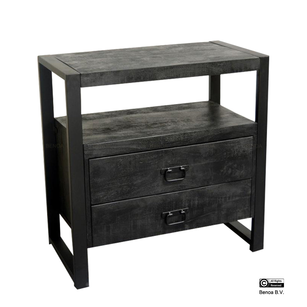 Britt 2 Drawer Cabinet Black 80
