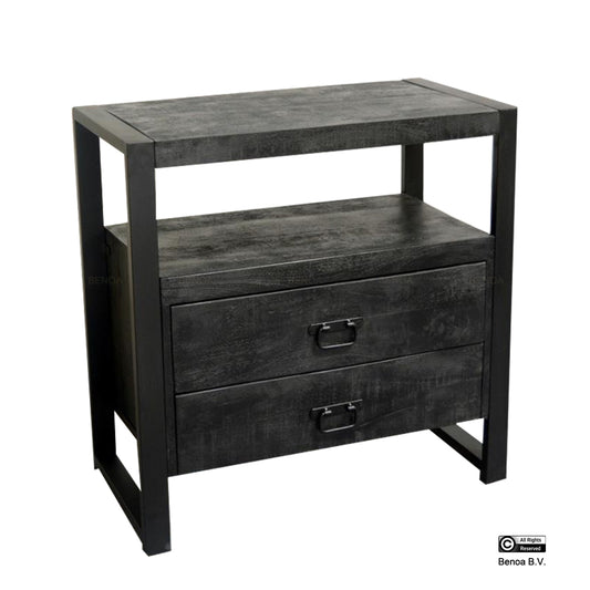 Britt 2 Drawer Cabinet Black 80