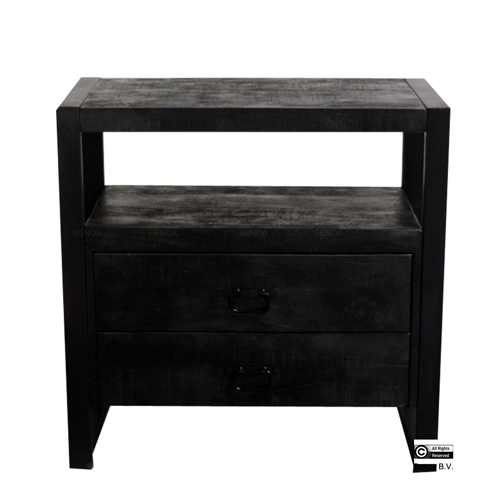 Britt 2 Drawer Cabinet Black 80