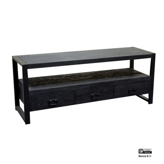 Britt 3 Drawer TV Cabinet Black 150