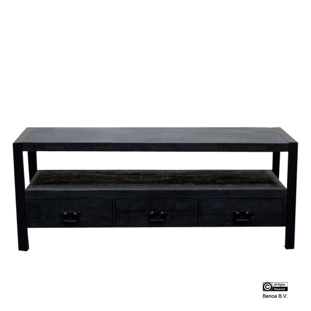 Britt 3 Drawer TV Cabinet Black 150