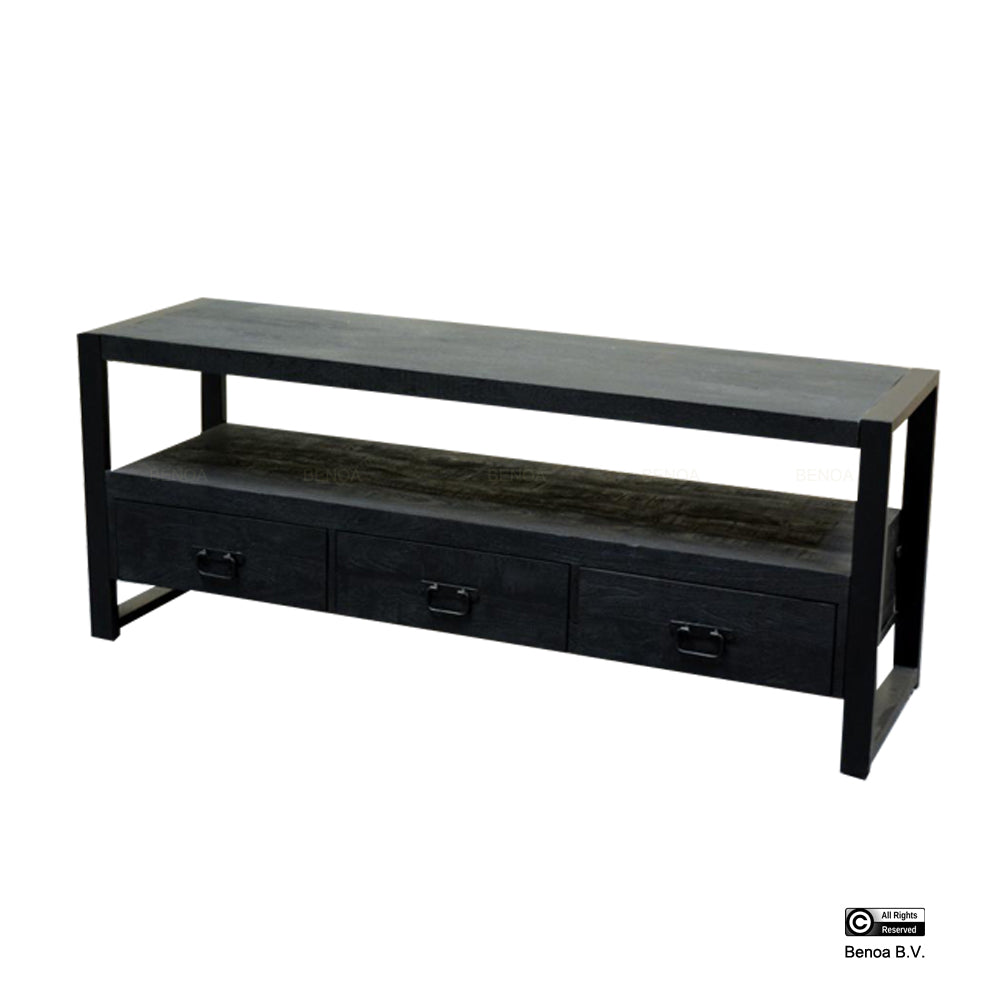 Britt 3 Drawer TV Cabinet Black 150