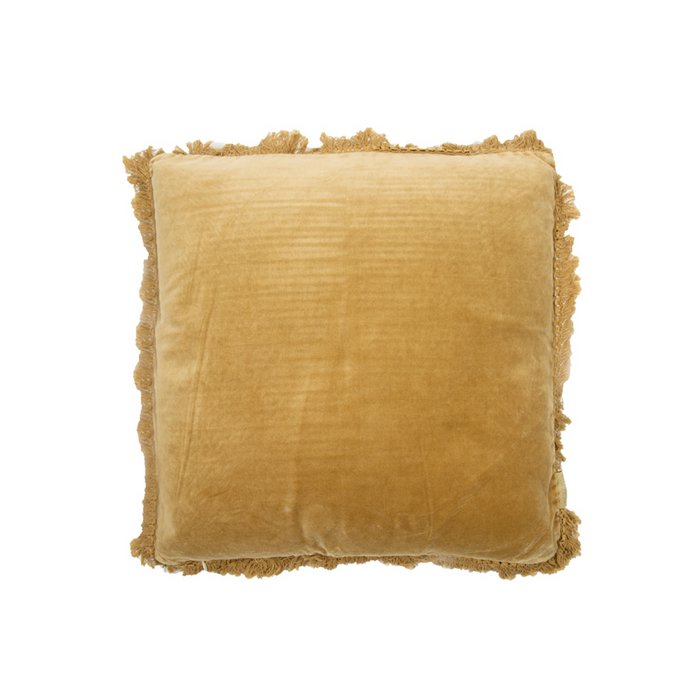 Fluweel/linnen Kussen Rosie mosterd 45x45