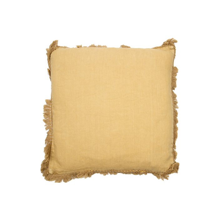 Fluweel/linnen Kussen Rosie mosterd 45x45