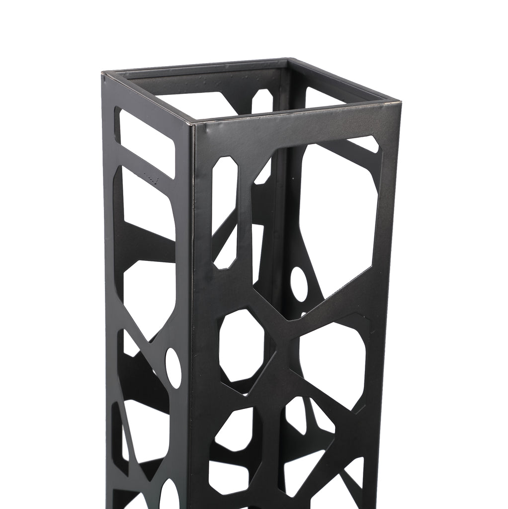 Ferdin Black metal floor lamp shaped holes