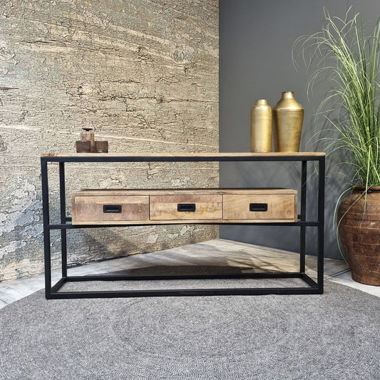 Len 3 Drawer Console Table 140